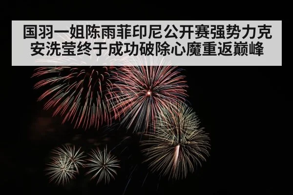 国羽一姐陈雨菲印尼公开赛强势力克安洗莹终于成功破除心魔重返巅峰